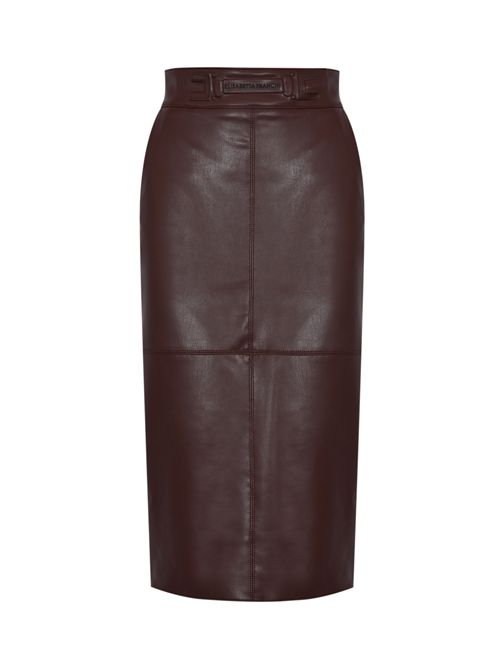 Gonna effetto pelle con logo embossed Elisabetta Franchi | GO16361E2644